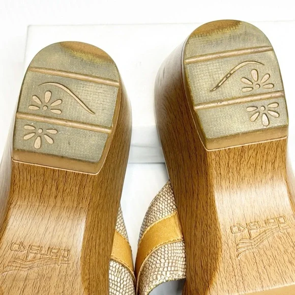 Dansko Jessie Sand Lizard Wedge Slide (38) - Picture 11 of 13